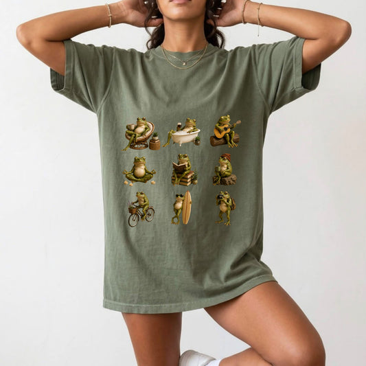 Cozy Frog T-Shirt – Cute Frog Lifestyle Graphic Tee #BB008
