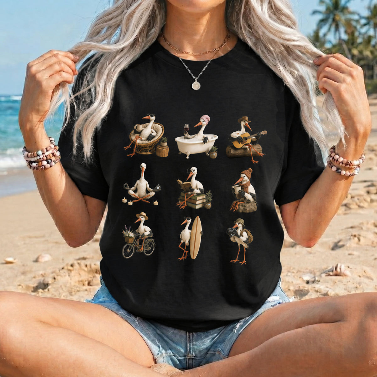 The Stork Lifestyle Club – Funny Aesthetic Bird Graphic Tee #BB0015