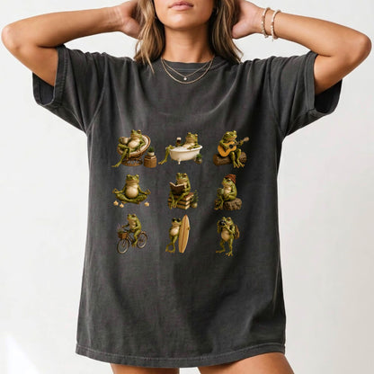 Cozy Frog T-Shirt – Cute Frog Lifestyle Graphic Tee #BB008