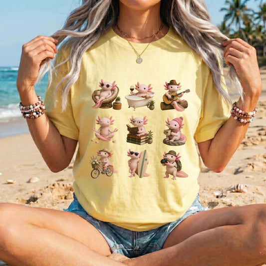 Cute Axolotl T-Shirt – Kawaii Axolotl Graphic Tee for Animal Lovers #BB0019