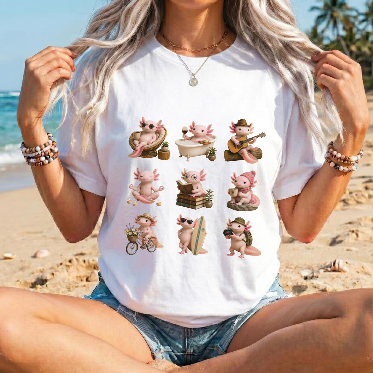 Cute Axolotl T-Shirt – Kawaii Axolotl Graphic Tee for Animal Lovers #BB0019