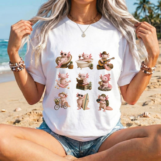 Cute Axolotl T-Shirt – Kawaii Axolotl Graphic Tee for Animal Lovers #BB0019