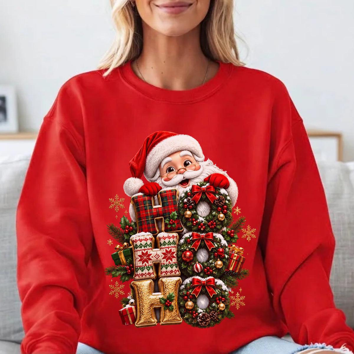 Ho Ho Ho Christmas Magic – 3D Santa Claus Graphic Sweatshirt #BB0035