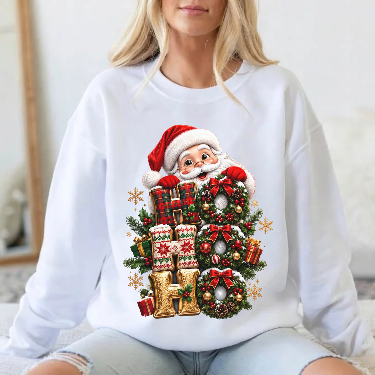 Ho Ho Ho Christmas Magic – 3D Santa Claus Graphic Sweatshirt #BB0035