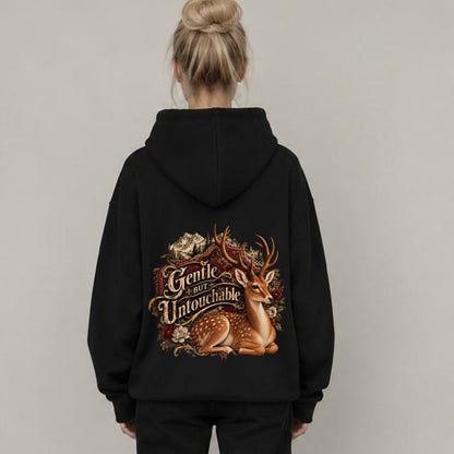 Gentle But Untouchable Vintage Deer Graphic Hoodie #BB0030
