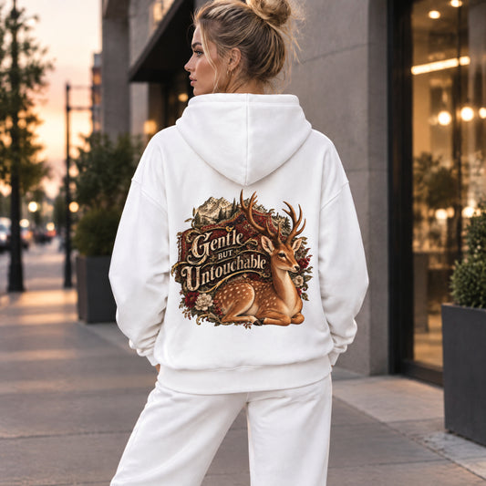 Gentle But Untouchable Vintage Deer Graphic Hoodie #BB0030